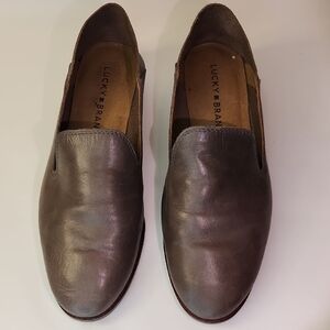 Lucky Brand Loafers - Smooth Leather Flats - Minimalist Design- Fits 6.5 - 7
